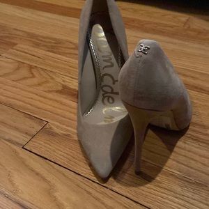 Oatmeal suede Sam Edelman Danna pointy toe heels